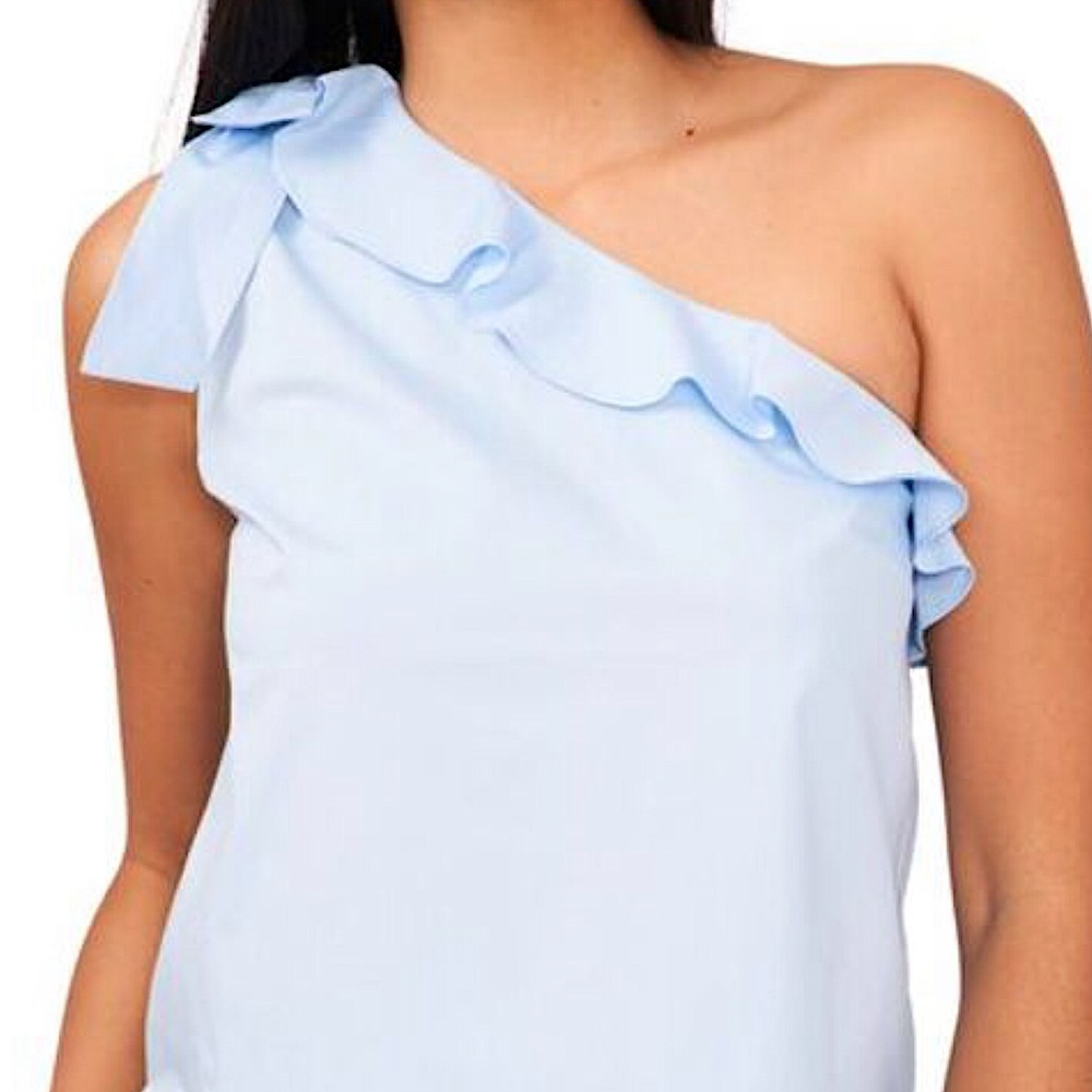 Riley & Rae Woman’s One Shoulder Ruffle 100% Cotton Top Size XXL Jr NWT